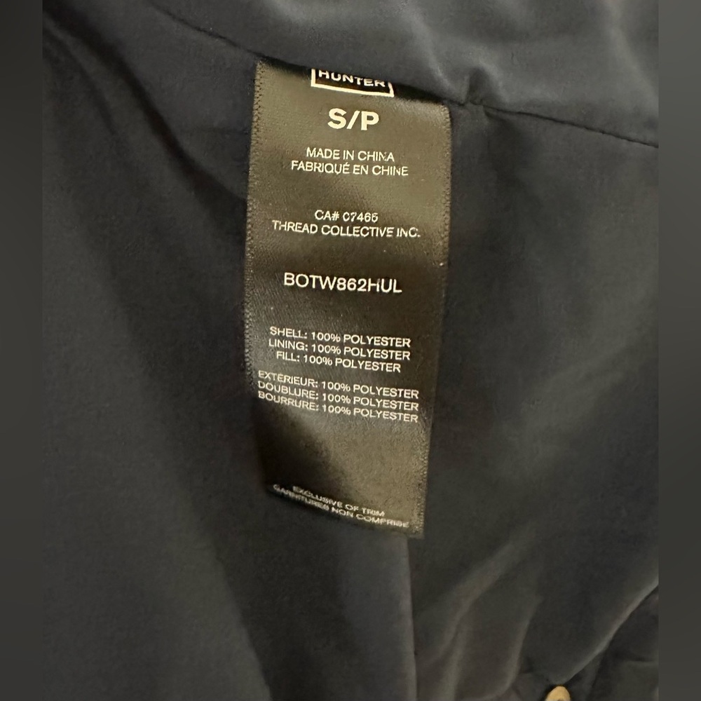 NWT Hunter Quilted Outwear Navy & Brown Corduroy Trim Vest Size S - Picture 7 of 7